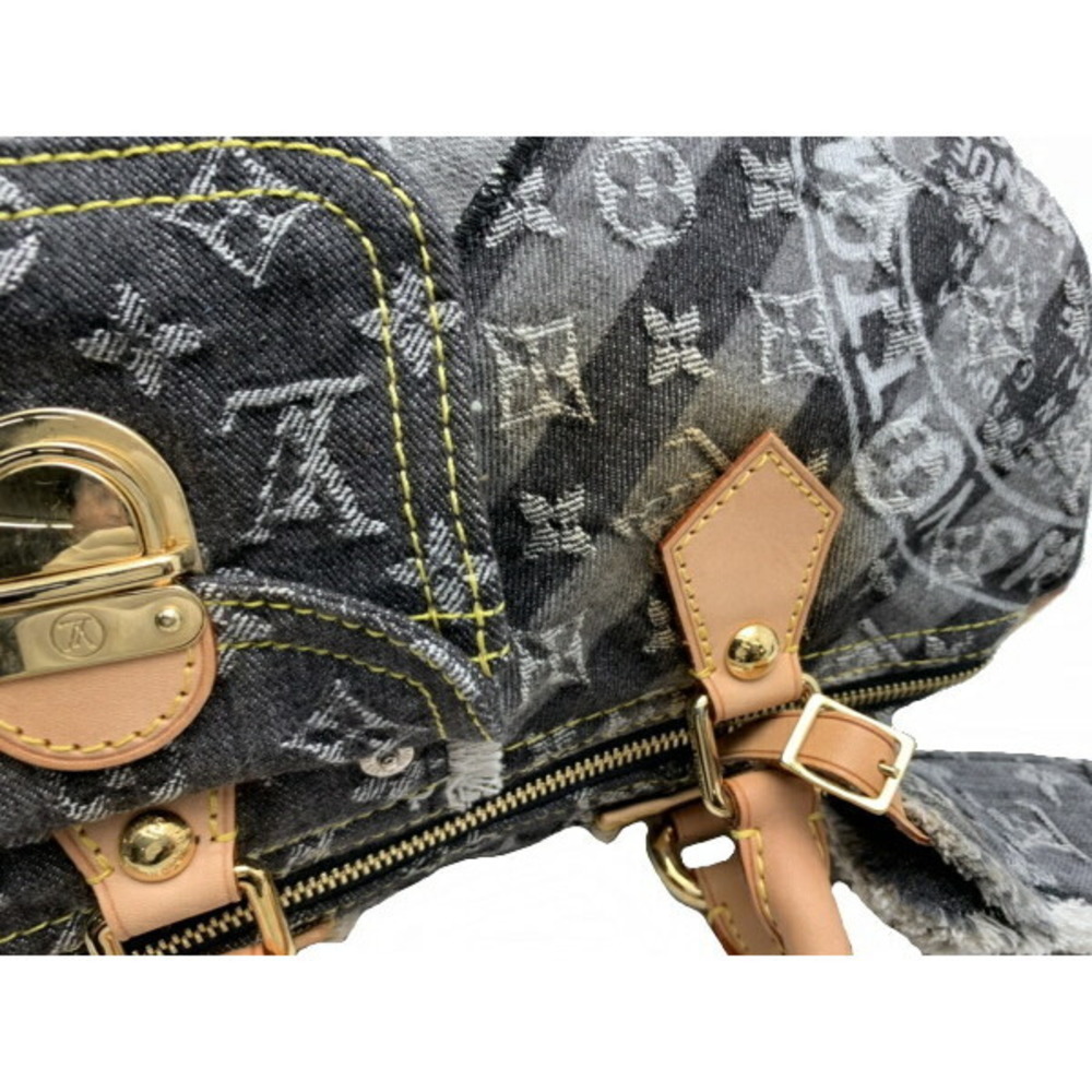 Louis Vuitton Speedy Patchwork Black Handbag Denim - image 5